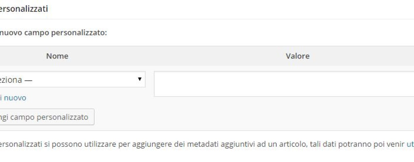 WordPress: come usare i campi personalizzati