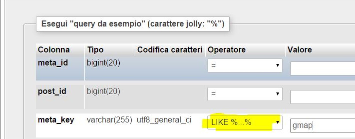 Eliminare un Campo personalizzato dall’elenco