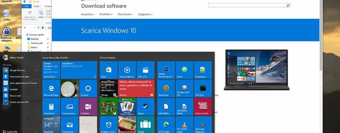Post aggiornamento Windows 10, liberare spazio.