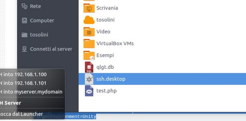 Ubuntu: Unity menu personalizzati nel launcher