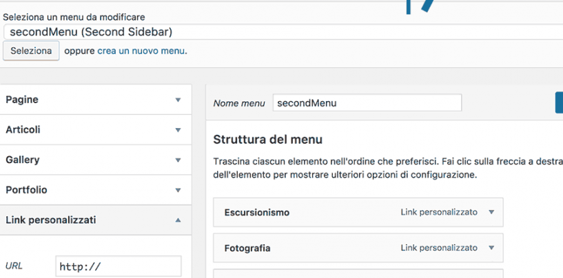WordPress: Link del menu in nuova finestra.